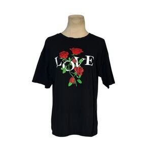 Ragdoll black Love print short sleeves t shirt size Large